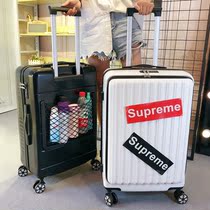 Suitcase Woman Front Opening Mesh Red Ins Tide Pull Rod Case 20 Light Password Travel Leather Case 24 Inch Male Rear Mesh Bag