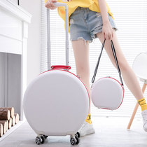 Round suitcase universal wheel suitcase small 20 inch pull bar case female small light boarding bag ins net red