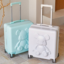 Trendy suitcase woman high face value 18 inch small universal wheel password box durable and sturdy suitcase pull lever case bag