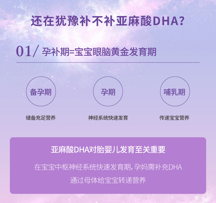 DHA藻油亚麻籽油软胶囊40粒/盒