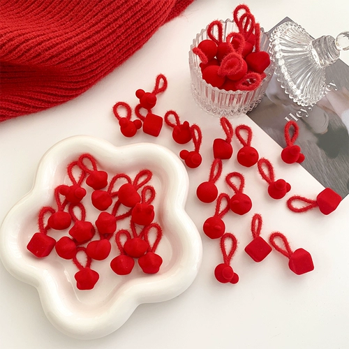 Красная детская резинка для волос, эластичный безвредный аксессуар для волос, не повреждает волосы