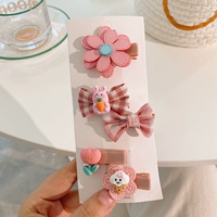 Розовый комплект, в цветочек, 5 шт