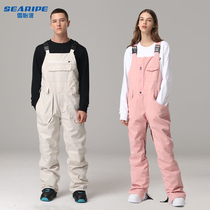 Xueyi Pai strap snowboard pants women and men thin ski suit one-piece outdoor snow pants waterproof ski equipment