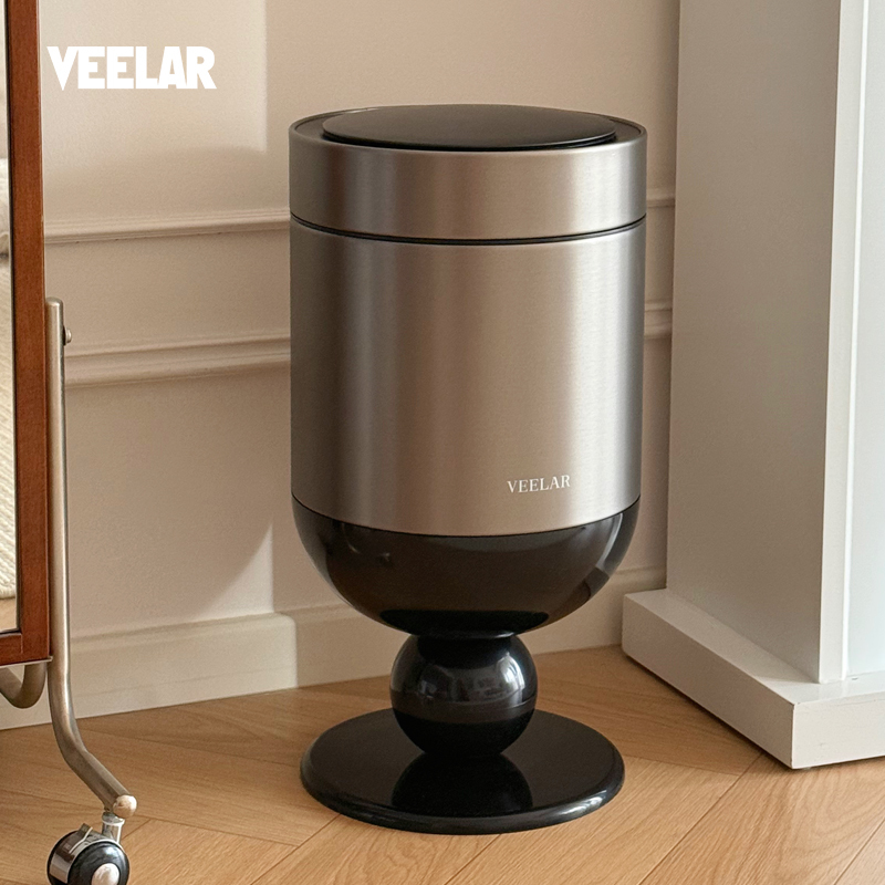 Veelar Sensor Trash Can Smart Living Room Tall Wine Glass Household Vintage Retro Automatic Light Luxury Kitchen Bin Veelar Sensor Trash Can Smart Living Room Tall Wine Glass Household Vintage Retro Automatic Light Luxury Kitchen Bin