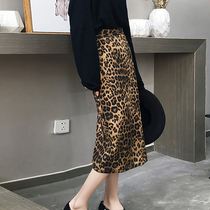BAO WEN skirt female spring and autumn temperament long retro high waist slim slim a long skirt one step bag hip skirt