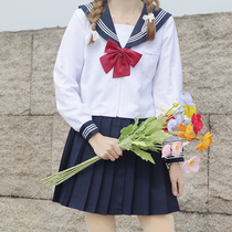 White three basic genuine jk uniform skirt full set Orthodox Japanese sealer uniform school uniform spring and summer long sleeve class uniform