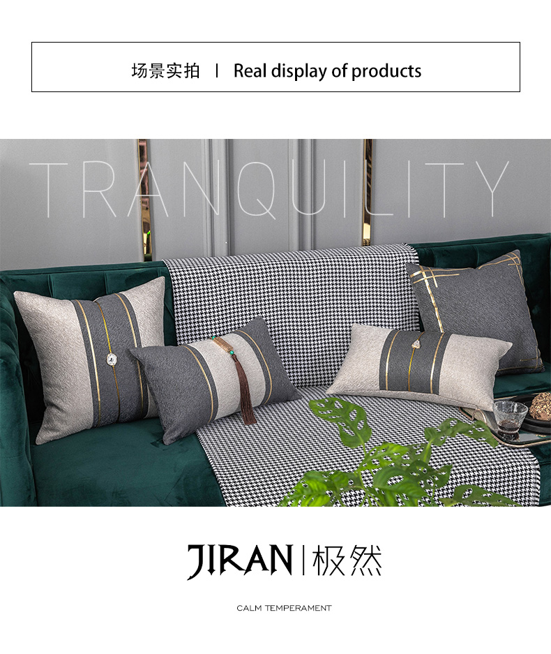 Modern Light Luxury Eo Gối Phòng khách Sofa Leaning Gối Cotton Cotton Head Gối Đệm Mới Trung Quốc Mô hình Trang trí Gối Gối gối cao su kim cương