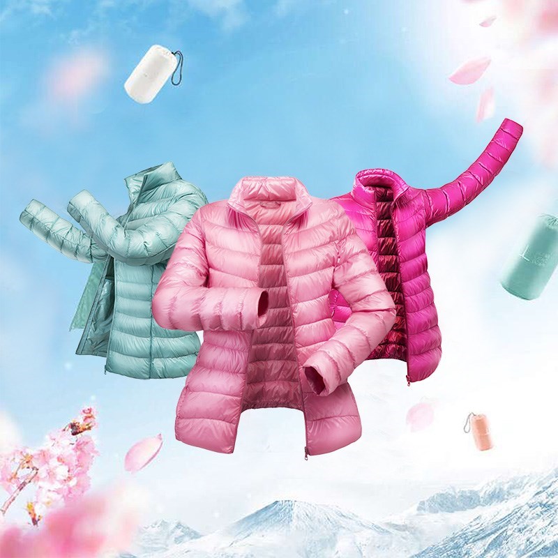 . Cô gái Loose xuống ngắn ánh sáng ánh sáng ngắn màu đen quần áo cotton mỏng thời trang mới đang lớn nhỏ mới phụ nữ áo khoác của