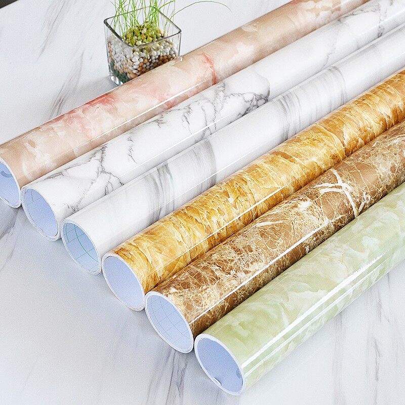 Special price width 60 marble tattoo thicken kitchen anti-oil sticker wallpaper hearth bathroom overall cabinet waterproof glossy surface sticker
