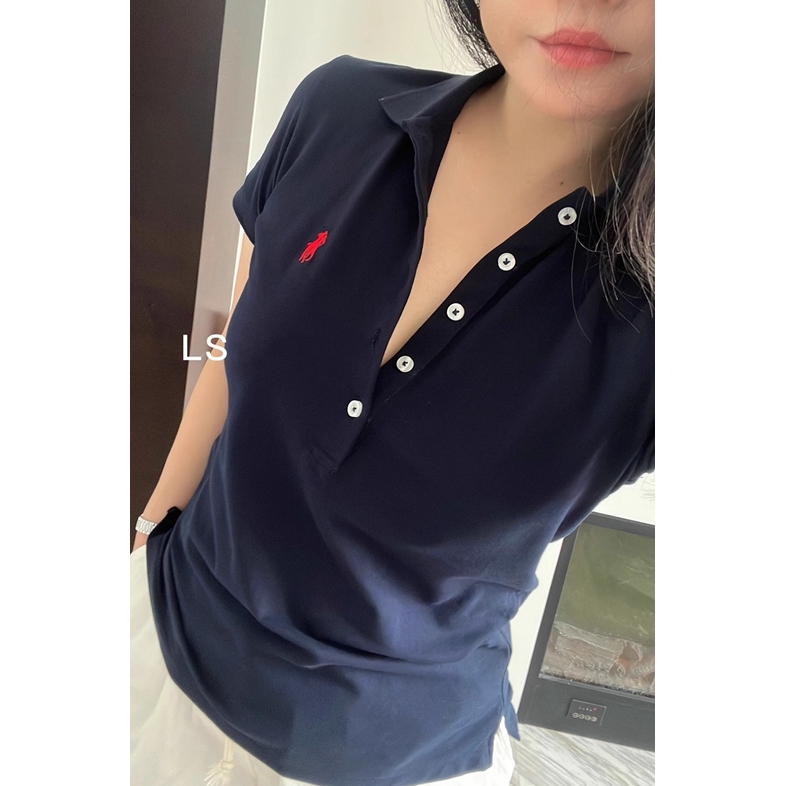 Paul 5-Button Short-Sleeve T-Shirt for Women, Turn-Down Collar, All-Cotton, Slim Fit, Slimming, Pony Logo, Solid Color Women's T-Shirt, Polo Shirt Paul 5-Button Short-Sleeve T-Shirt for Women, Turn-Down Collar, All-Cotton, Slim Fit, Slimming, Pony Logo, Solid Color Women's T-Shirt, Polo Shirt