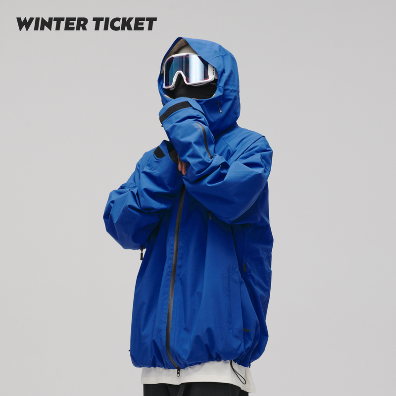 Winterticket Double Snowboard Freestyle Oversize Loose Hip-Hop Recco Ski 3L Jacket Snow Suit