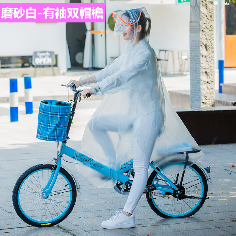 Bicycle raincoat Single female male riding student adult fashion thickened waterproof lightweight electric bicycle bicycle raincoat