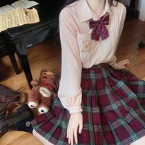 Kasukabe (Christmas rattan) spot Japanese wool material cooperation model jk uniform skirt excellent college wind red