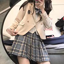 Kasukabe (Shitsui) original dark blue orthodox plaid skirt pleated jk uniform school supply feeling girl