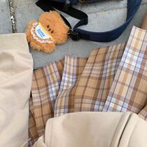 Kasugabe (honey jar) original yellow plaid skirt jk uniform orthodox autumn new girl pleated spot