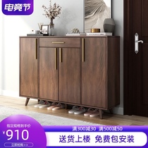 Solid wood shoe cabinet Household door large capacity entrance cabinet Walnut space-saving multi-layer Chinese foyer shoe cabinet