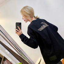 Correct version we11done Pearl hot drill long sleeve T-shirt female loose Korean version New welldone base shirt