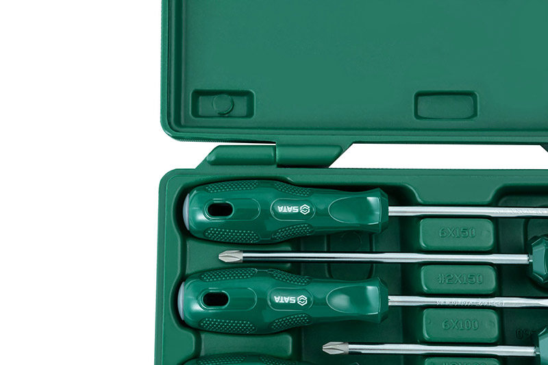 SATA Genuine Shida Tools 8 Pieces A Series One Word Cross Plastic Handle Screwdriver Set Screwdriver 09306
