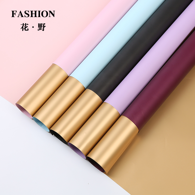 Flower field gilt paper double-sided two-color gold Ouya paper flowers packaging material Korean style floral bouquet wrapping paper