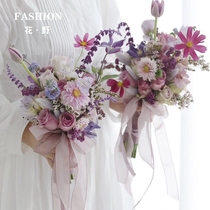Flower field 3cm first love gauze bouquet gift packaging ribbon flower bag material ribbon ribbon