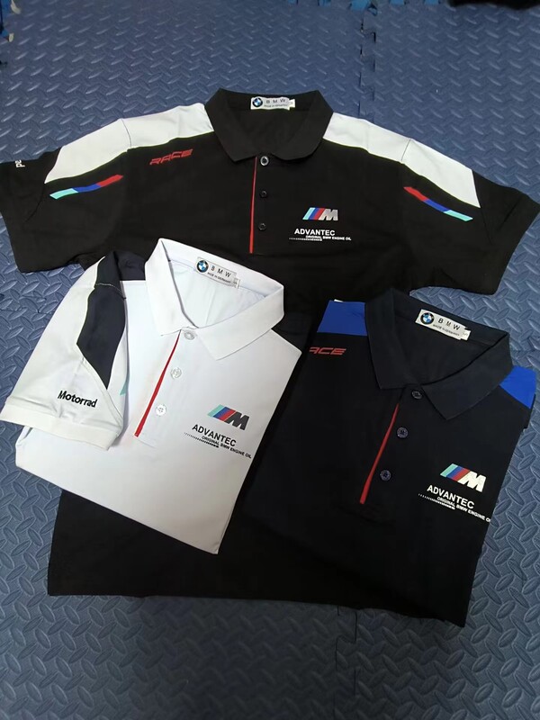 Bmw Short-Sleeved T-Shirt Men's 4S Shop Work Uniform Sales Racing Suit Color-Blocked Lapel Loose Top Summer Polo Shirt