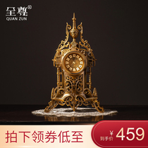Full respect American antique creative copper alloy old-fashioned clock classical home sample room soft living room retro ornaments