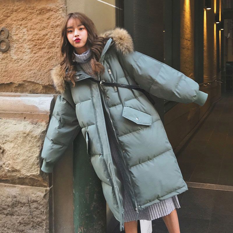 Winter Korean Department wears a hitch in the middle of a cotton suit Women's 2023 new cotton clothing exploits with cap cotton padded jacket this year pop casual-Taobao