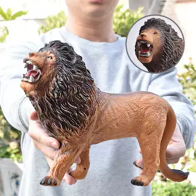 Qianhao large soft rubber animal toy simulation animal model set Zoo baby children tiger ZOO
