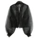 Lantern sleeve shirt puff sleeve see-through mesh blouse women's T-shirt buttoned cardigan transparent blouses