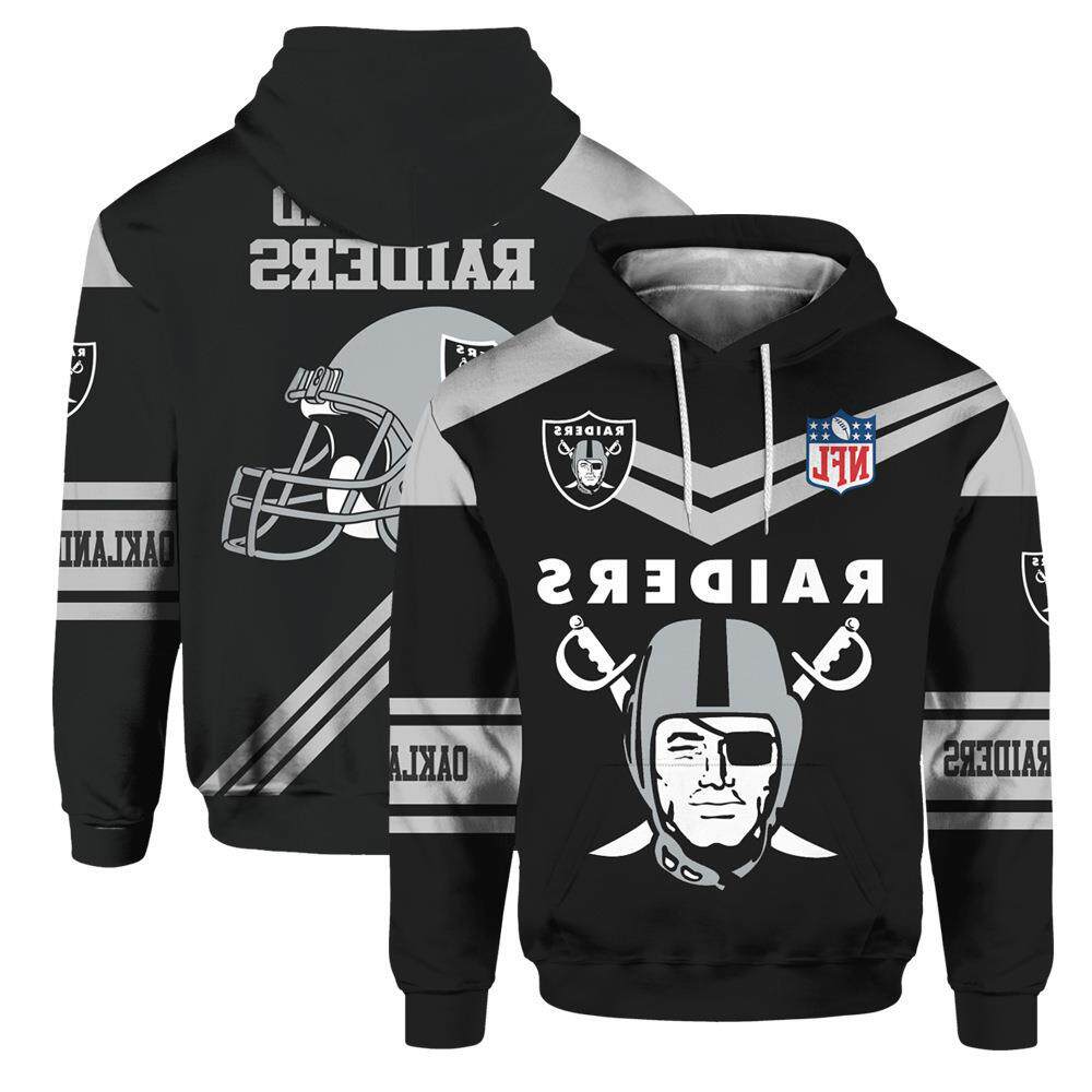 Cross-border European and American baseball uniforms NFL uniforms rugby Raiders 3d digital printed cover headliner Hooded Sweatshirt Jacket