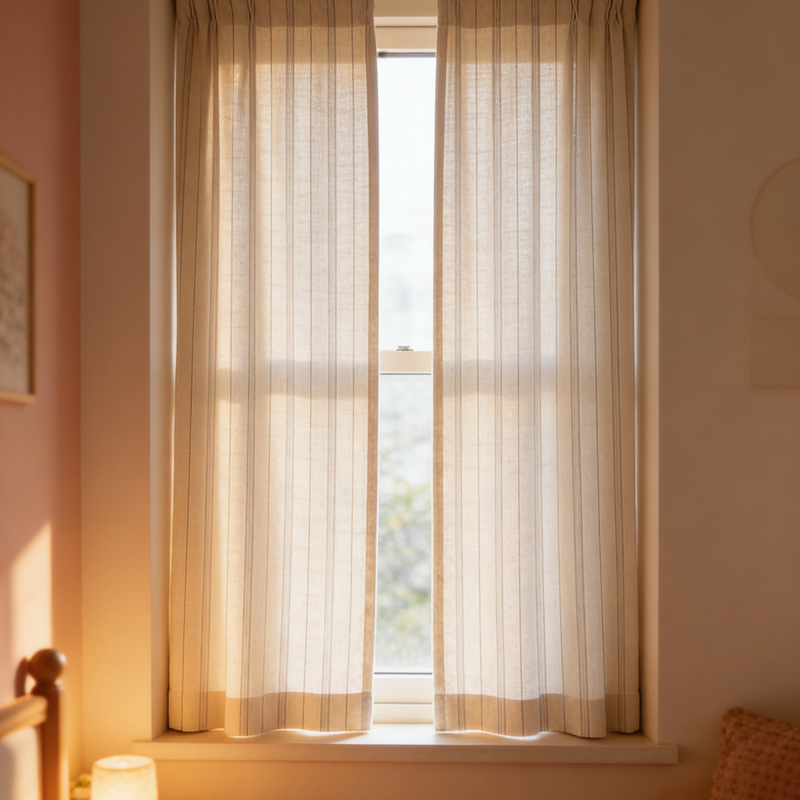 【Plain Hemp Stripes】 Width 140×180 High/Hemp-Colored Woven Striped Multi-Purpose Curtain, Door Curtain, Window Curtain, Sunshade Curtain 【Plain Hemp Stripes】 Width 140×180 High/Hemp-Colored Woven Striped Multi-Purpose Curtain, Door Curtain, Window Curtain, Sunshade Curtain