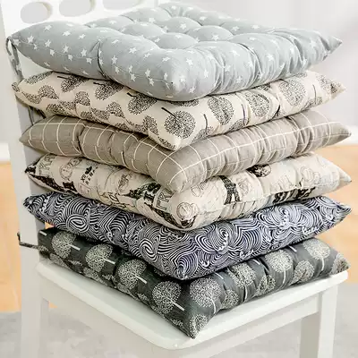 Cushion student pregnant woman cotton linen office chair seat cushion cotton sedentary computer car mat ass Japanese chair cushion thickened