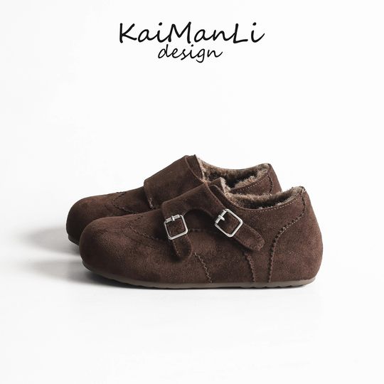 Zapatos Birkenstock de terciopelo retro con realce interior de cuero genuino para mujer, mocasines cálidos informales de lana de cordero 2025