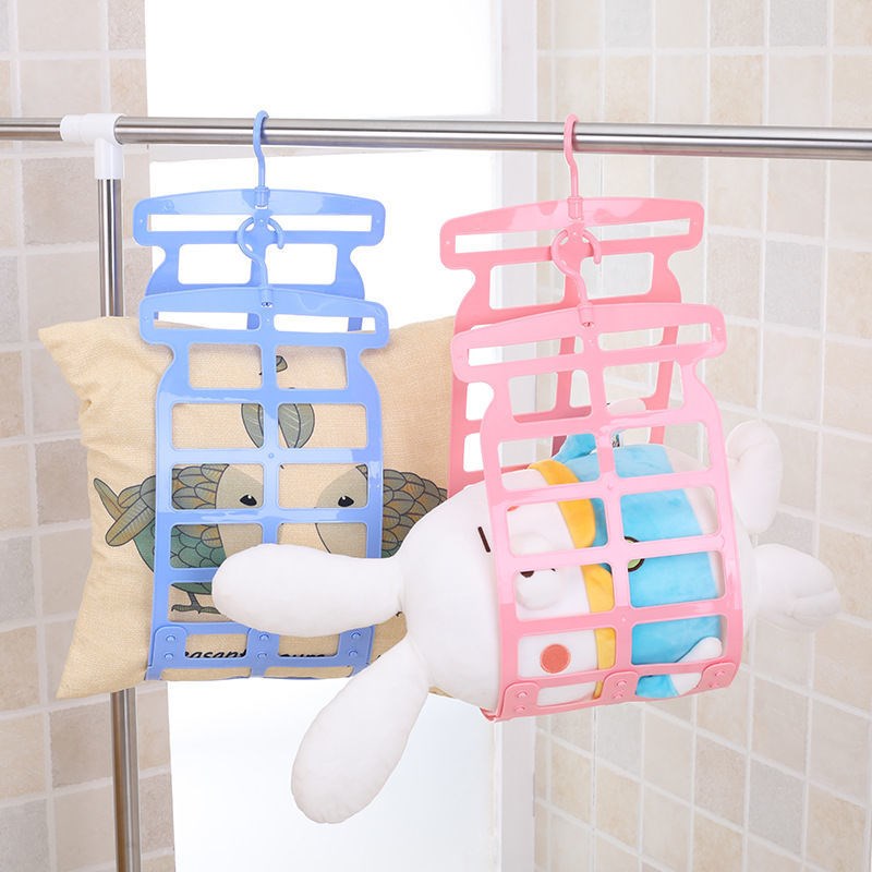 Pillow drying artifact double hook drying pillow rack fixed drying pillow clip balcony doll drying rack folding drying rack drying