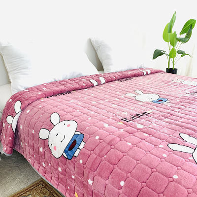 Flannel bed cover, thickened quilted cotton-padded bed sheet, autumn and winter fleece bed cover, anti-slip tatami quilt, single piece cartoon