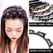 Net red bangs broken hair artifact hairband broken hair fixed hairpin pearl flowers new Japan and South Korea new hairband full drill