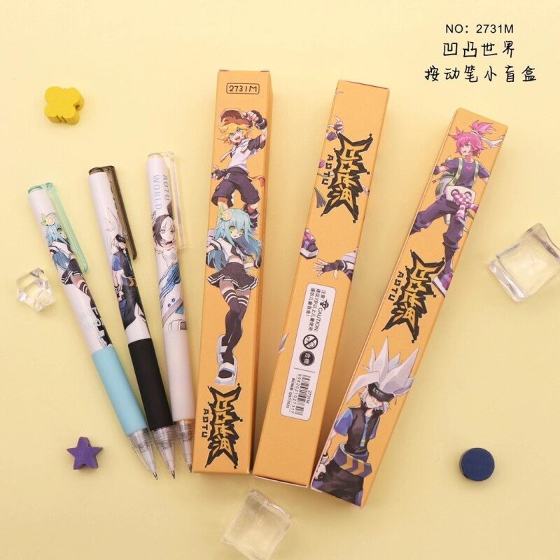 Concave and convex world Pen Stationery Perimeter Blind Box Pen Cartoon Boy Students Press High Face Value Students Black Pen Water