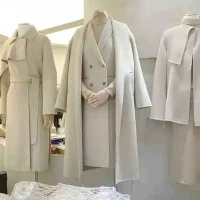 2021 autumn and winter New Korean version of temperament double-sided cashmere coat women's long version of woolen coat loose wide version Thin Thin