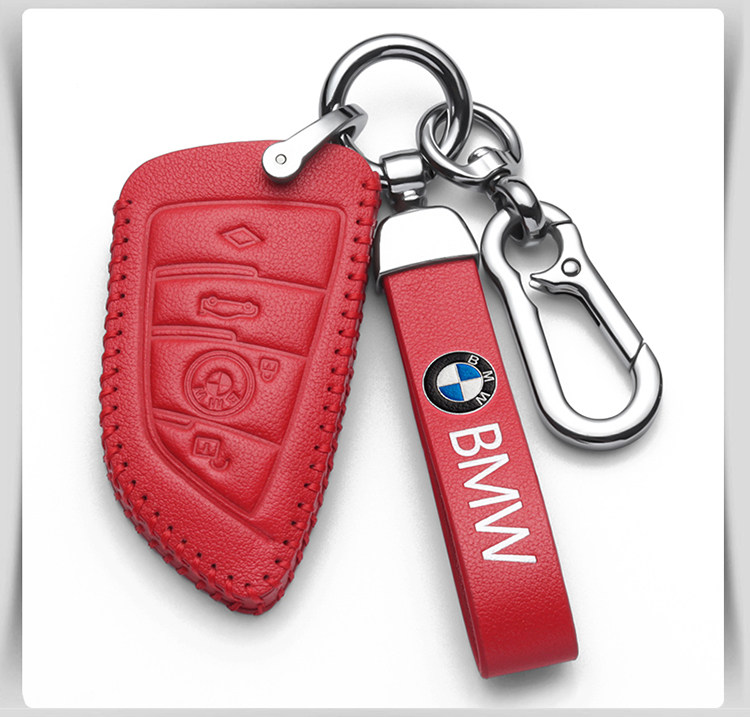 For BMW car key set old 5 series 3 series x5x6x1z4x3 high-grade leather key case key buckle