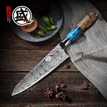 Japanese Sambonseng brand Damascus kitchen knife Chefs special fruit knife Chefs blade sharp household multi-purpose knife