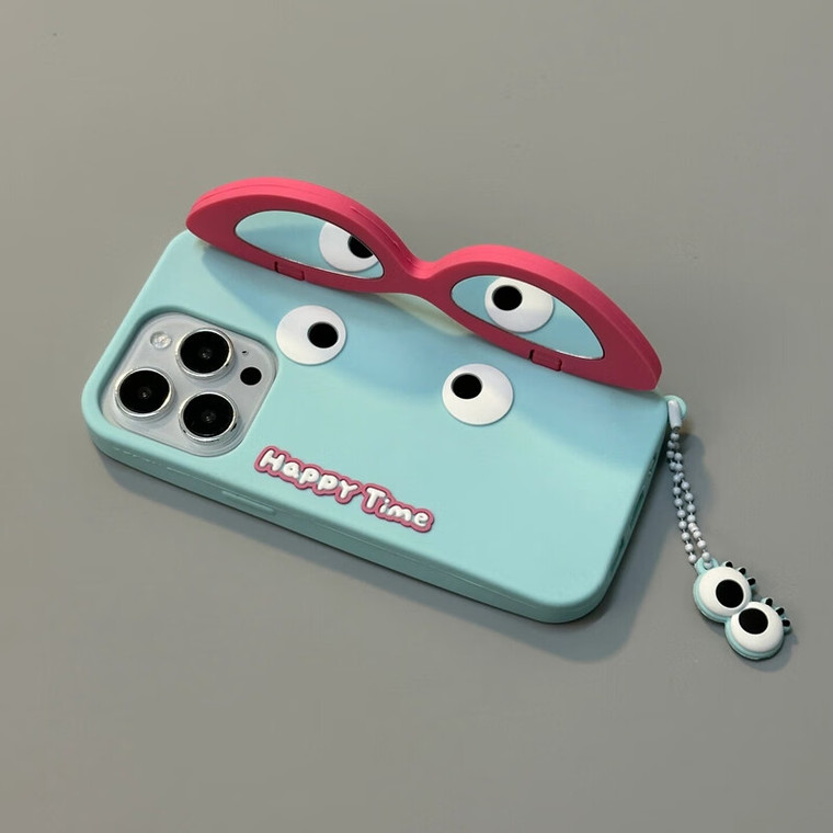 Funny Illustration Silicone Folio Flip Stand Heatsink – Pro/Plus/Max/Air – 17, 16, 15, 14, 13, 12 iPhone Case