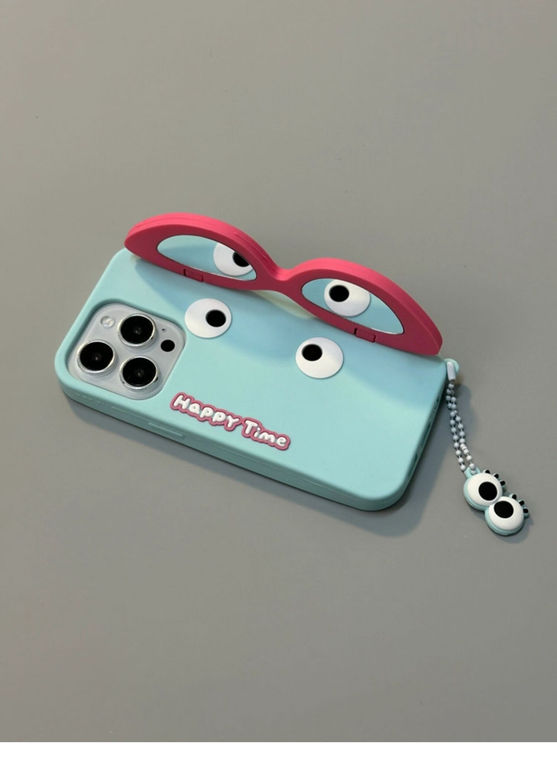 Funny Illustration Silicone Folio Flip Stand Heatsink – Pro/Plus/Max/Air – 17, 16, 15, 14, 13, 12 iPhone Case