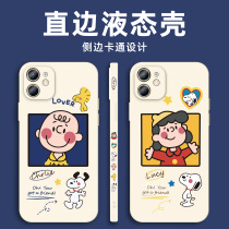 Apple 12 phone shell 11promax silicone gel iphone13promax protective sleeve x full package xr straight side xsmax side card with cartoon 12pro soft 8plu