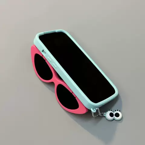 Funny Illustration Silicone Folio Flip Stand Heatsink Case – Pro/Plus/Max/Air – iPhone 17, iPhone 16, iPhone 15, iPhone 14, iPhone 13, iPhone 12