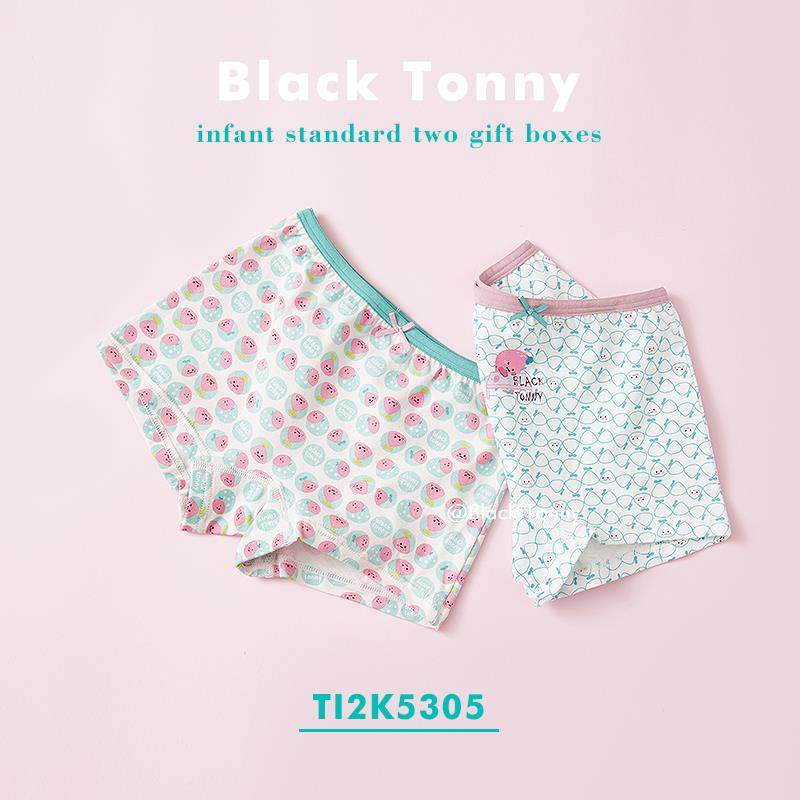Tony underwear children's black cotton girls underwear boyshort baby