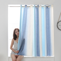 Curtain shade cloth non-perforated installation telescopic rod set bedroom half curtain small room window short free installation half