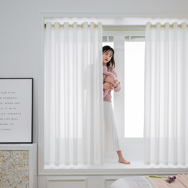 2021 New white yarn Bedrooms small windows Short-style Yarn Blinds Light Tight-radiopaque Curtains-Free Floating Windows Balcony