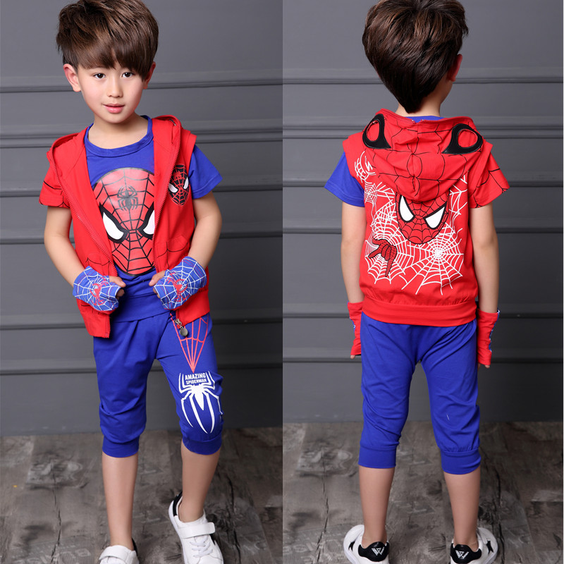 Quần áo trẻ em trai 2019 mới mùa xuân / mùa hè ăn mặc Set Long Sleeve nguyên tắc hoạt động Boys Boys ăn mặc.