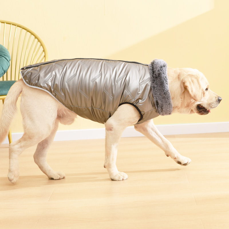 Medium-sized large dog clothes winter clothes warm dog padded coat Labrador golden retriever dog clothes waterproof and windproof