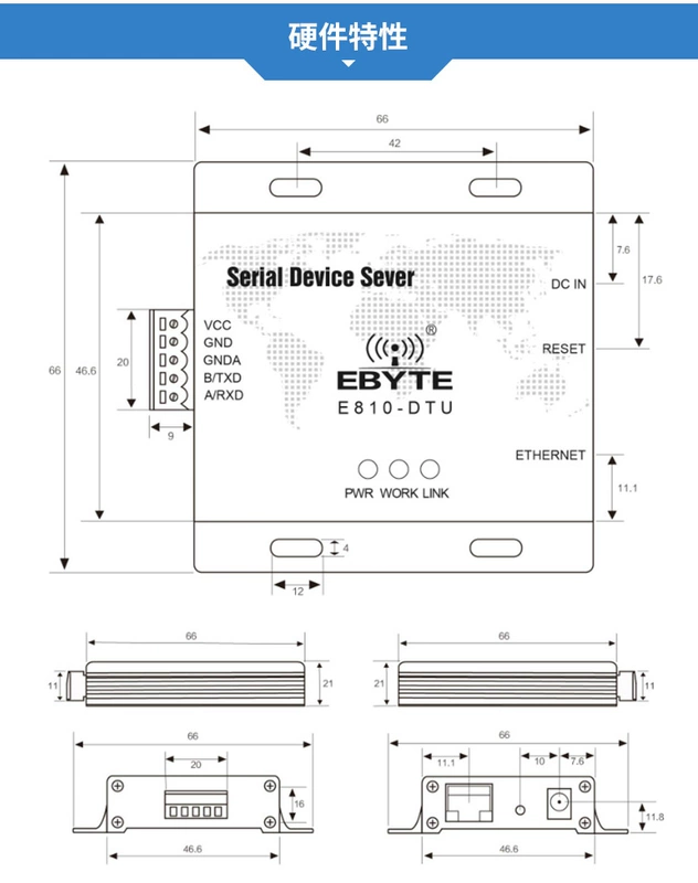 [Yibyte] Máy chủ cổng nối tiếp RS485 sang Ethernet Mô-đun Modbus Mô-đun truyền tải giao tiếp trong suốt hai chiều cấp công nghiệp hỗ trợ giao diện RJ45 tiêu chuẩn TCP UDP hỗ trợ MQTT